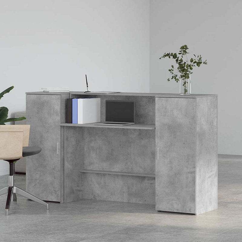 Baki Standing Desk, 103.5cm H x 180cm W x 50cm D, Concrete Grey