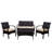 Harraj KD WICKER 4 PC CHAT SET-1618170181