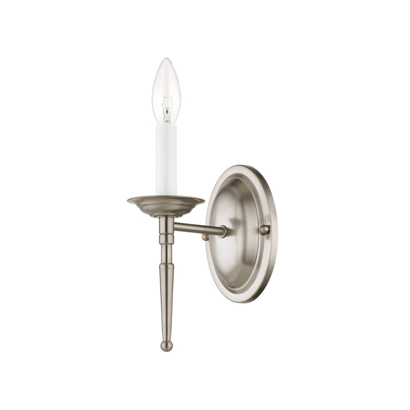 Benedetto Candle Wall Light, Brushed Nickel