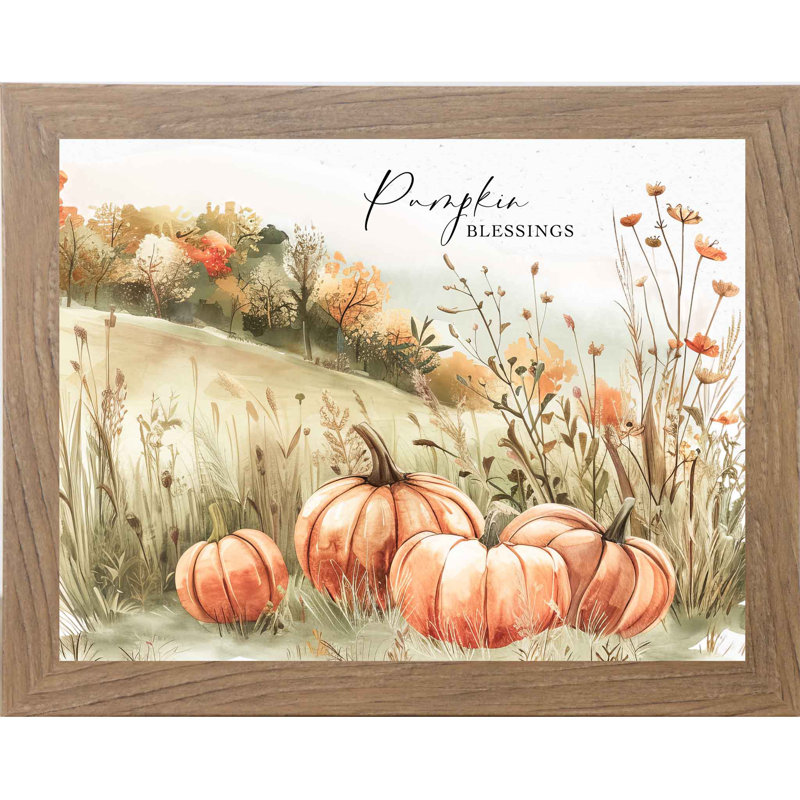 «Pumpkin Blessings Fall Autumn», photo encadrée