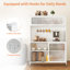 Grand garde-manger avec portes en verre, tablettes réglables, armoire de rangement blanche pour la cuisine et la salle à manger | Idée de cadeau
