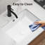 Lavabo de salle de bain encastré en porcelaine rectangulaire en céramique avec lavabo à débordement encastré sous le comptoir