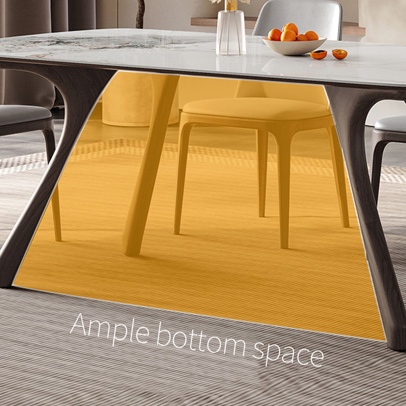 Table de salle à manger en bois massif et en pierre frittée, H 29,53 po x L 55,12 po x l 31,5 po
