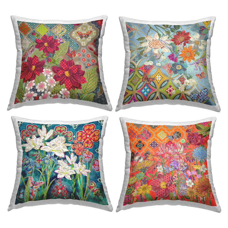 Ensemble de coussins d'extérieur 4 pièces Vivid