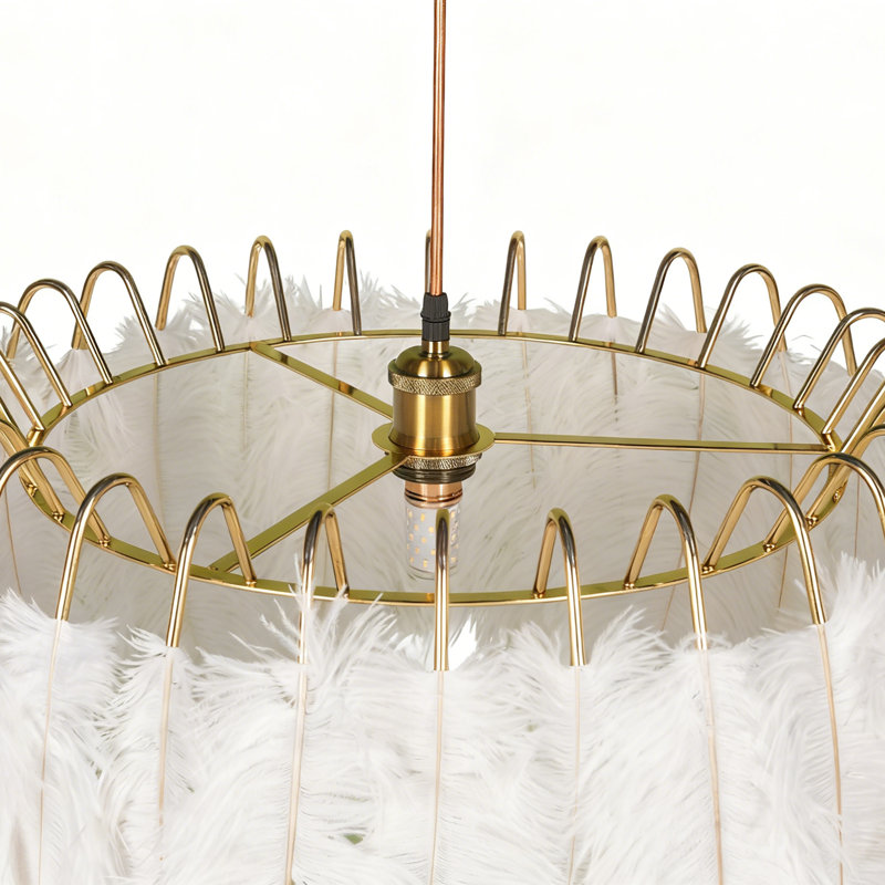 20.9-inch Dimmable Feather Chandelier With Bulb
