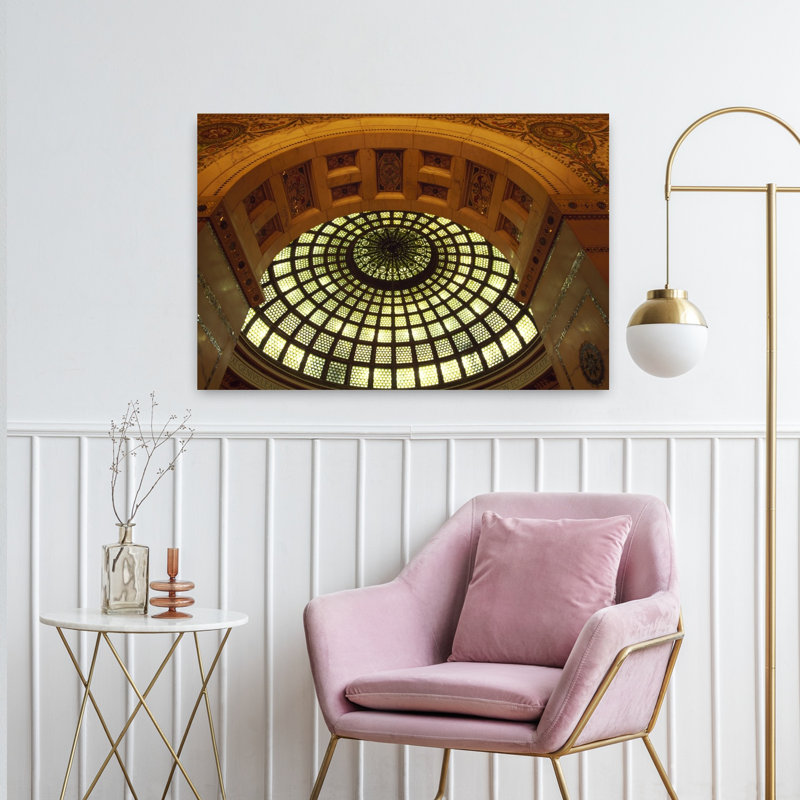Interiors of Tiffany Dome Chicago Cultural Center Chicago Cook County Illinois USA 1 Piece Wrapped Canvas Wall Art