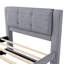 Full Size Trundle Bed In Grey. Construction With Solid Pine Wood + . No Box Spring. Comfortable Headboard Platform Grey - Soft Linen Upholstery