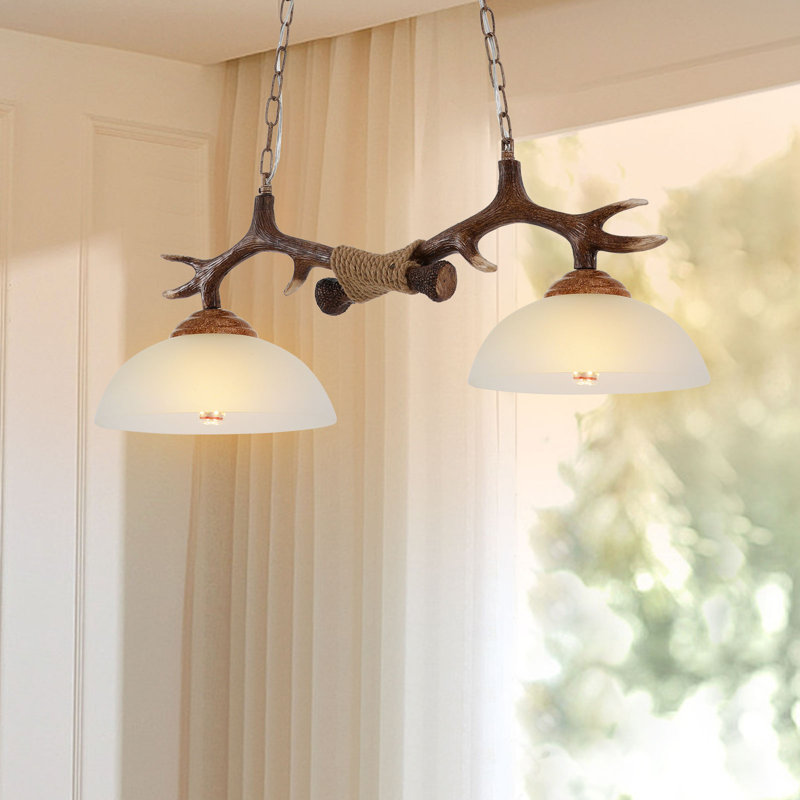 Luminaire suspendu rétro à 2 lumières