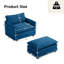 Fauteuil en velours côtelé avec repose-pieds Redenius-91901462