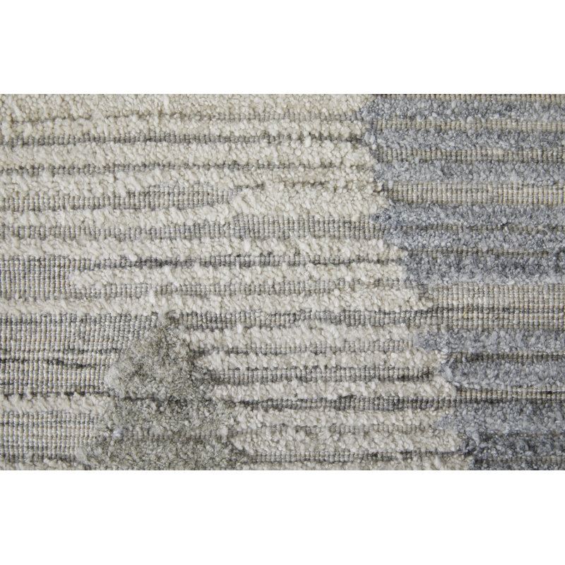 Elias Modern Diamond Ivory Area Rug, Rectangle 3'6" x 5'6"