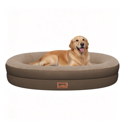  Lit orthopédique imperméable pour chien: Lit pour chien lavable avec traversins - Housse orthopédique amovible pour animal de compagnie - Antidérapante