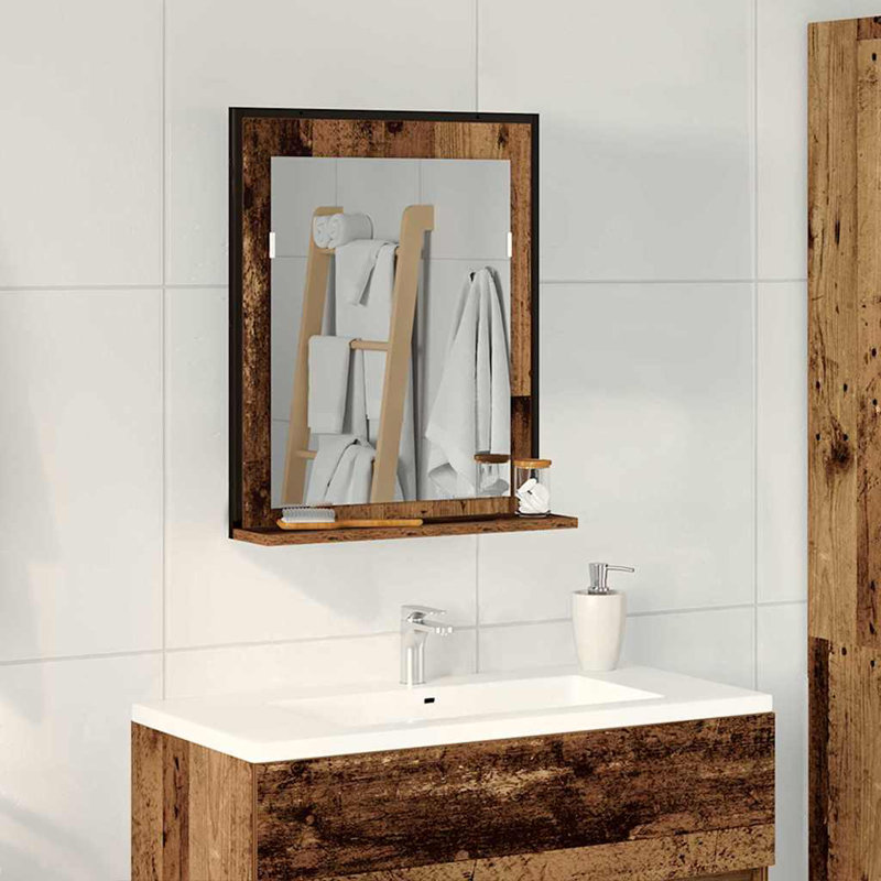 Bathroom Mirror 50 X 12 X 60 Cm Engineered Wood, Old Wood