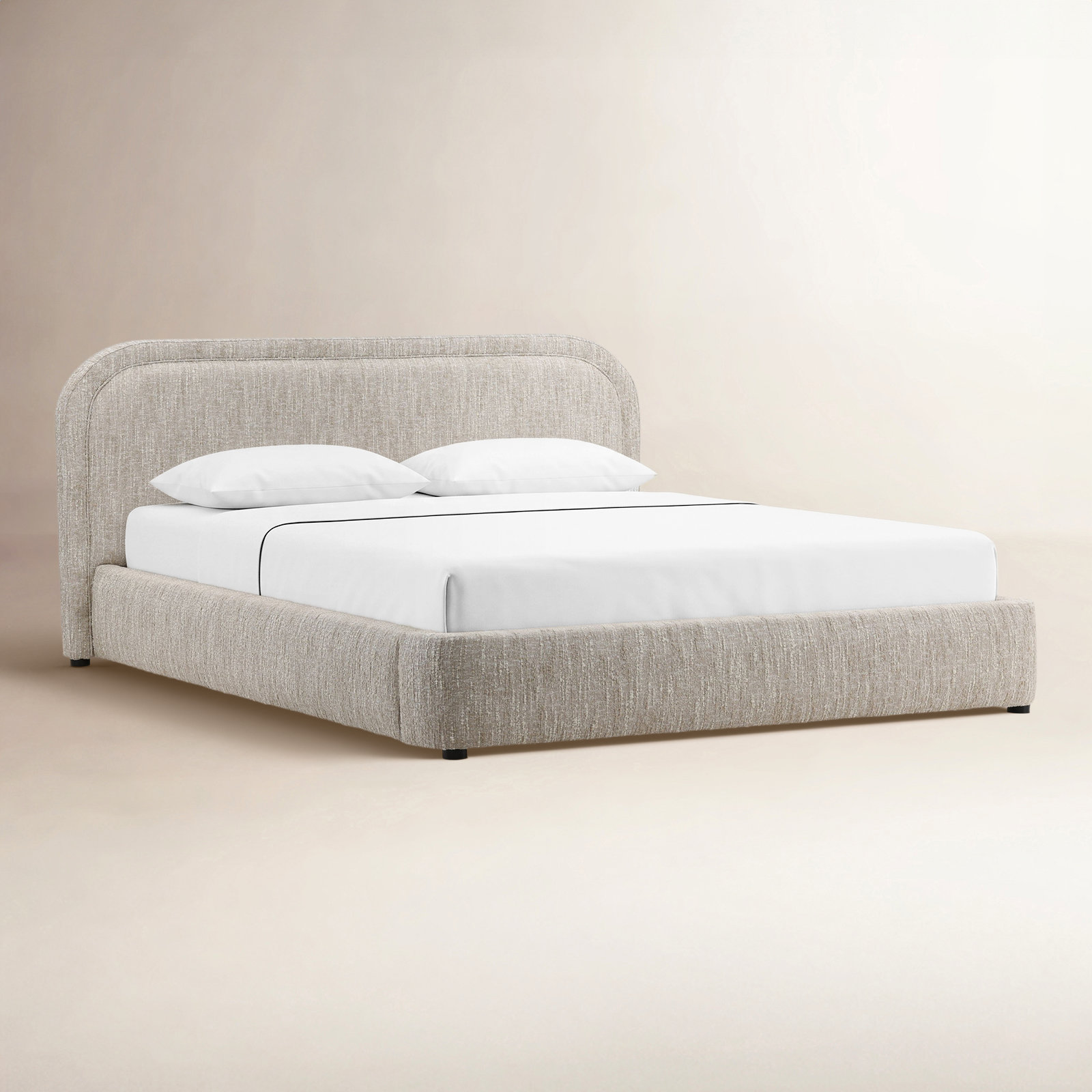 Paola Velvet Upholstered Bed, Beige, King