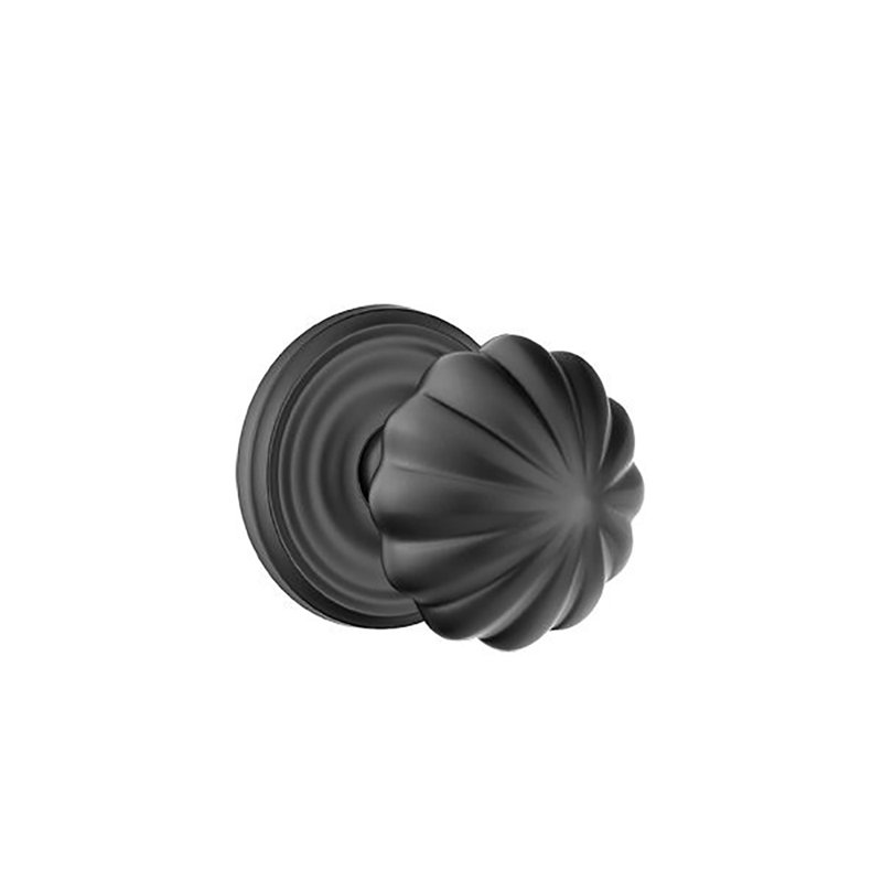 Ensemble de boutons d'intimité Emtek avec bouton rosette et melon régulier, Dos plat