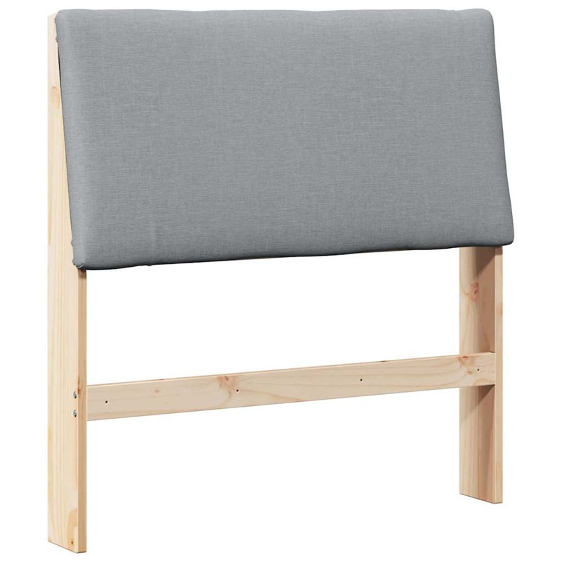 Solid Wood Headboard, UK Single - DE 90 x 190 cm, Brown, Light Grey