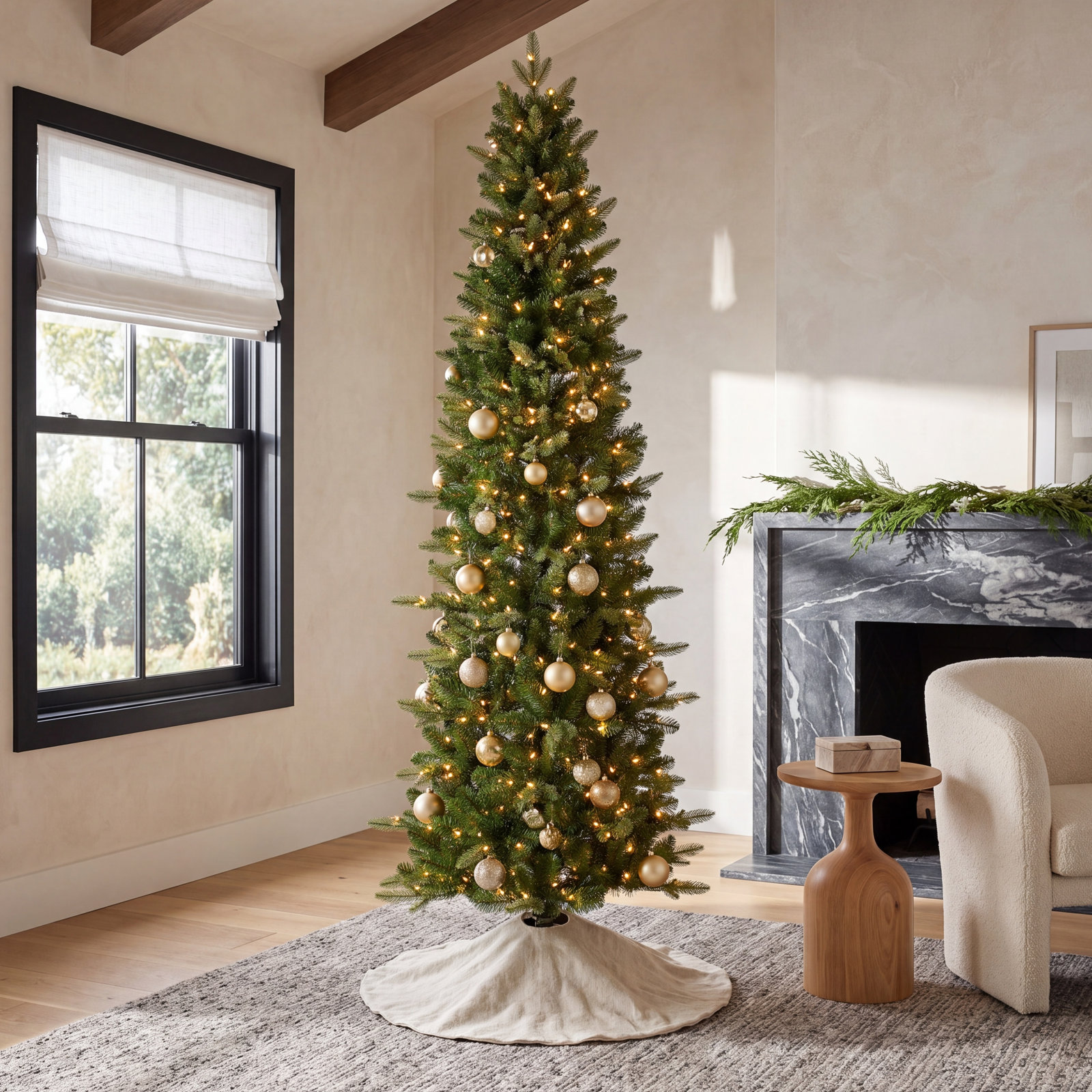 Lighted Artificial Spruce Christmas Tree, 7.5'