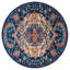 Tapis bleu à motif médaillon-26647297
