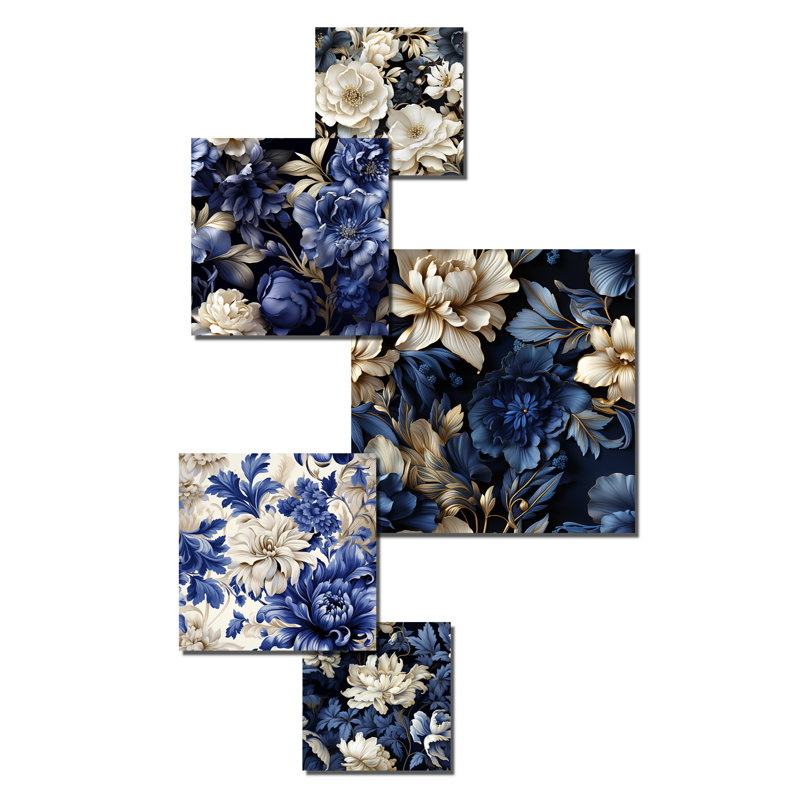 Lugenia - ensemble d'art mural floral de 5