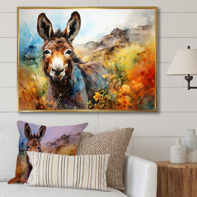 Patchwork Donkey Pastures I - Donkey, art mural