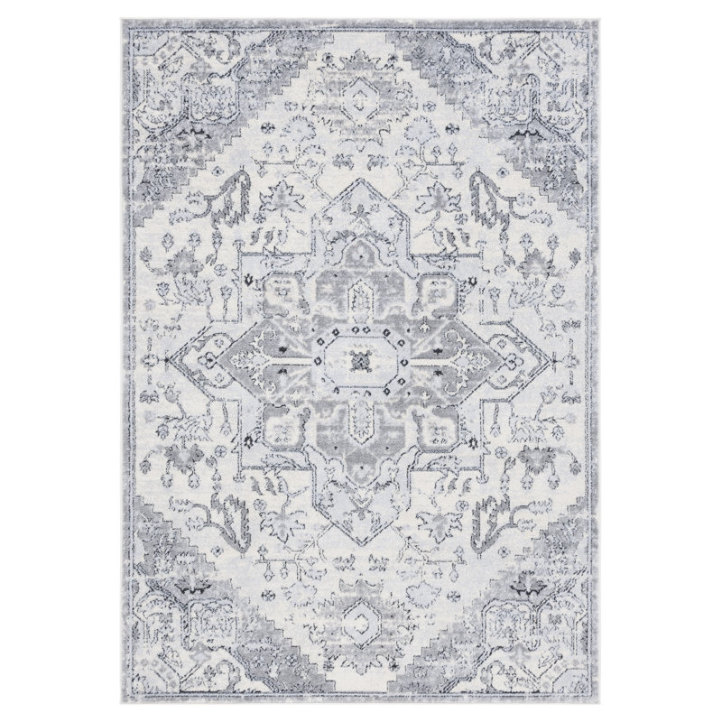 Tapis gris clair en jute / sisal / polypropylène tissé à la machine, Rond 6 pi 7 po