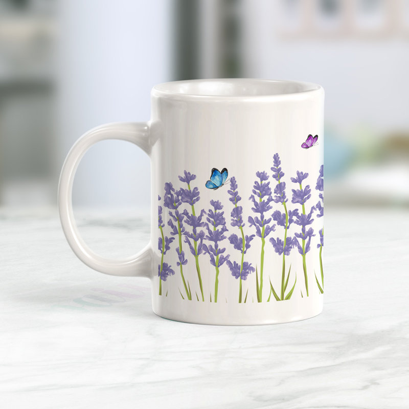 Grande tasse à café lavande 11 oz, Ensemble de verres à lait, Plastique polypropylène