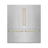 ZLINE Autograph 72 in. Built-In Refrigerator in Stainless Steel w/ Gold Accents