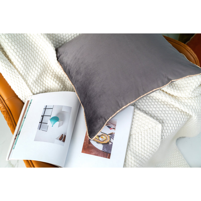 Ensemble de 2 coussins en velours, Anthracite
