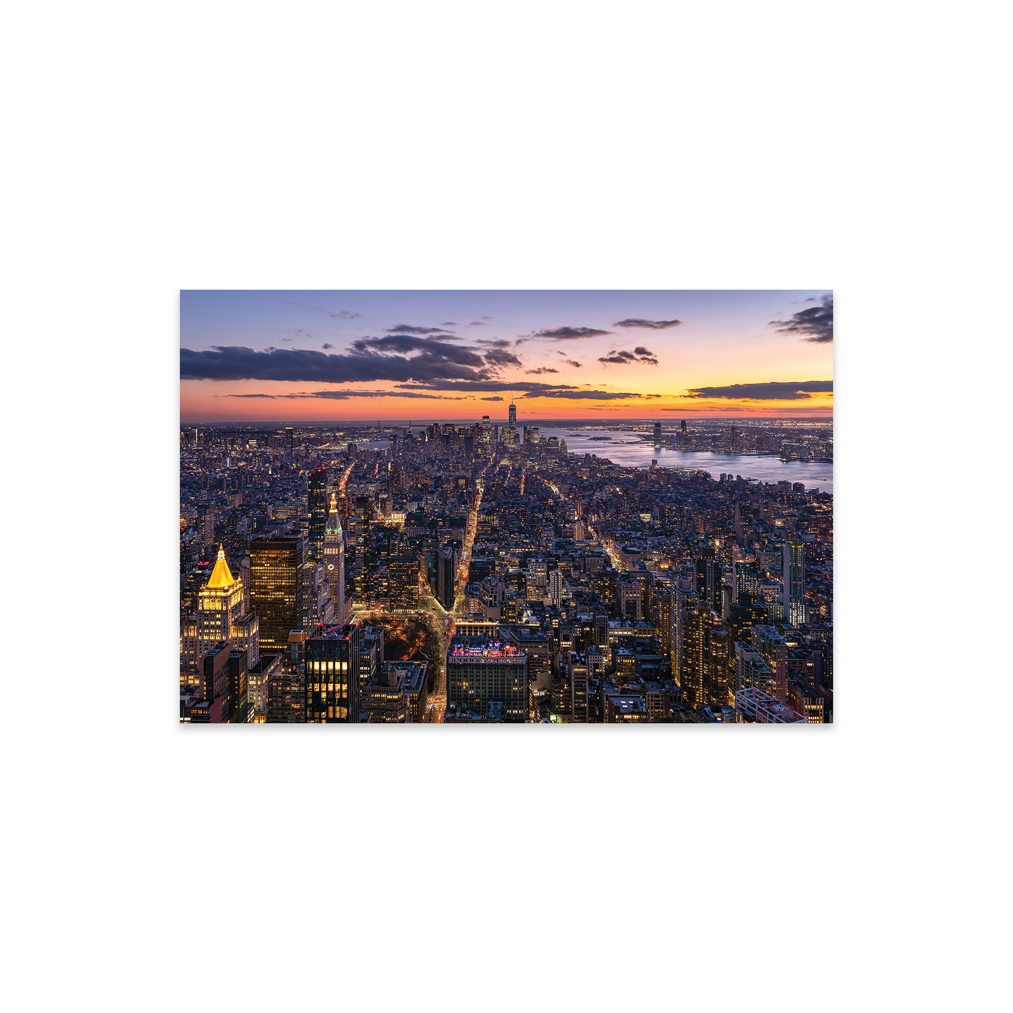 New York City skyline at sunset print by Jan Christopher Becke
