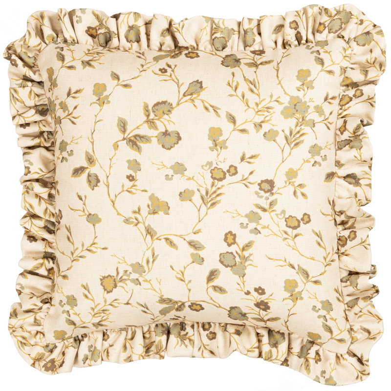 Coussin à volants The Basket House, Polyester, Carré à volants 18 po