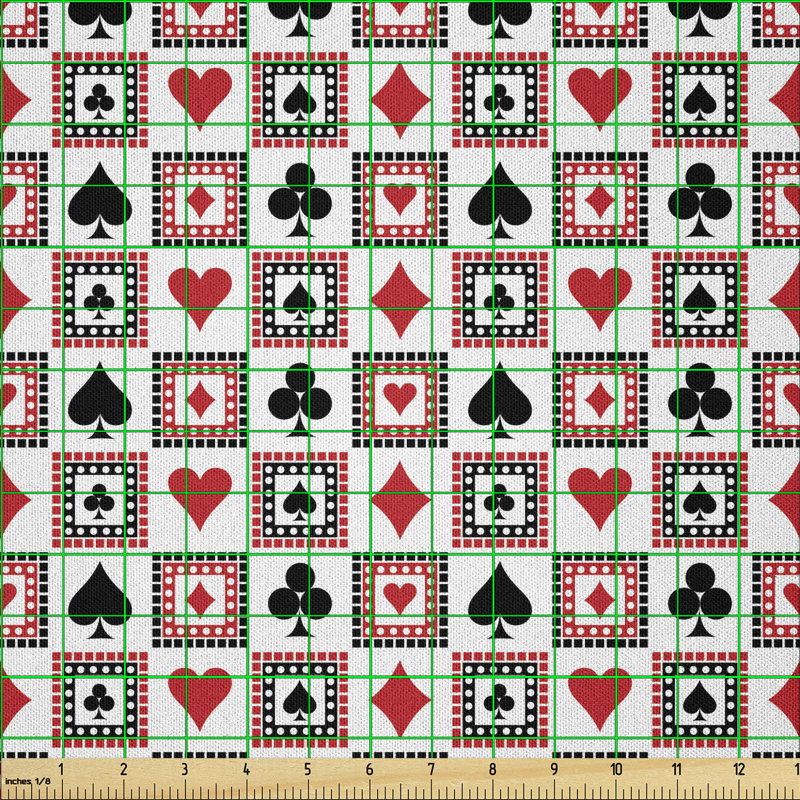 Dacen Playings Cards Clubs Hearts Fabric