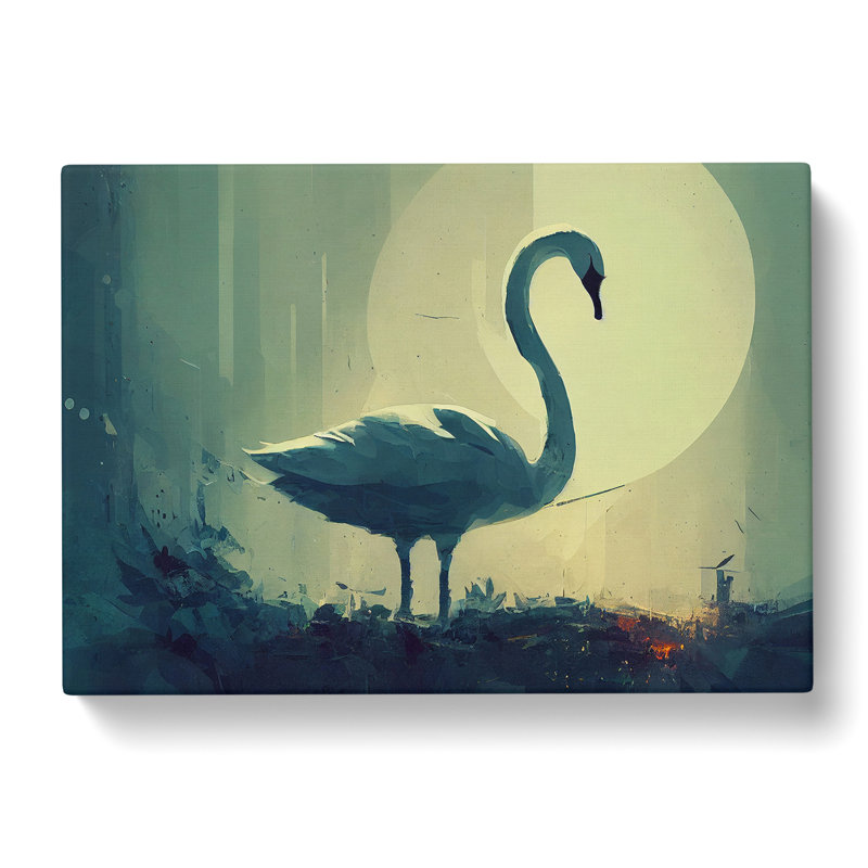 Swan Art Painting Vol.2 - Wrapped Canvas, 50cm H x 76cm W x 3cm D