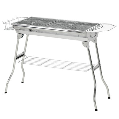 Outsunny Charcoal Grill, Stainless Steel Portable Folding BBQ, Outdoor Hibachi For Backyard Cooking, Camping, Picnic, Party, Tailgating And Travel Wit -  SHANRUGUOJI, XJ1-W2225P200823