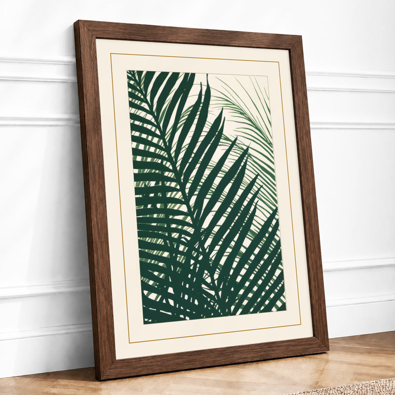 Layered Palm Fronds Botanical - Framed Print, Walnut, A3 - 42.0 x 29.7 cm