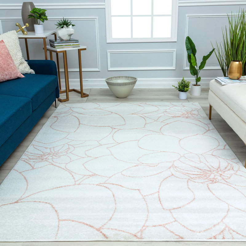 Tapis blanc Azalea, Rectangle 8 pi 3 po x 10 pi 0 po