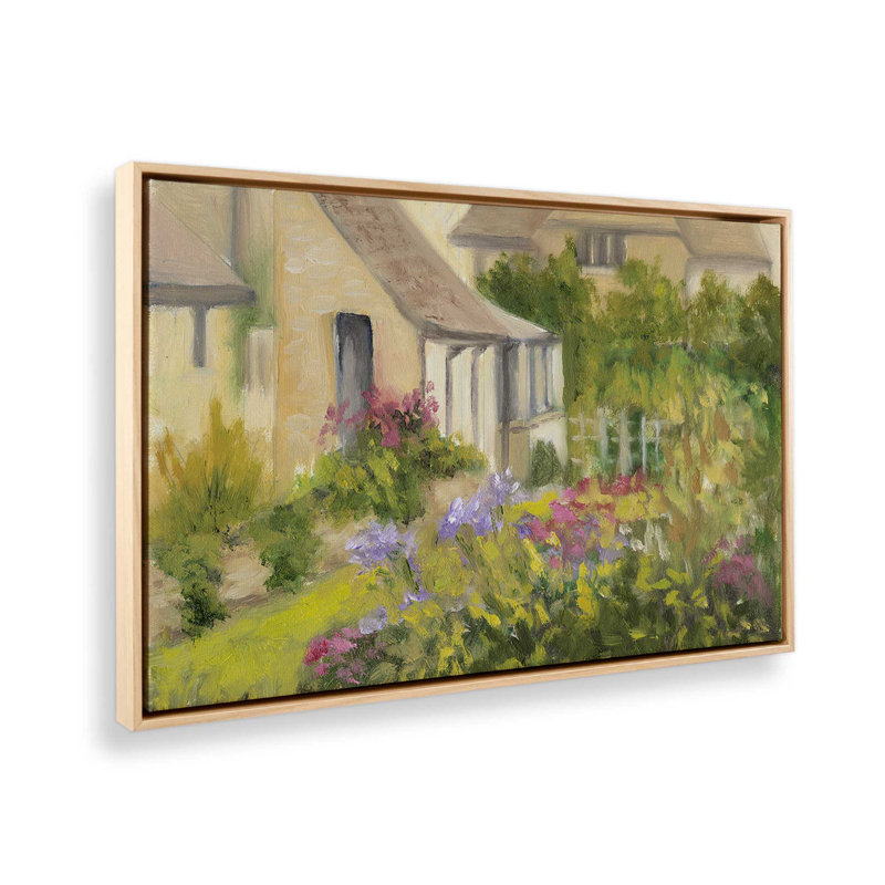 Jardin doré, H 32,75 po x l 48,75 po, Impression dans un cadre flottant sans passe-parto, Érable américain