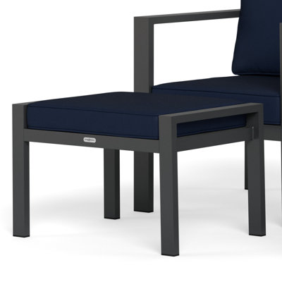 Lakeview Aluminum Outdoor Ottoman With Charcoal Cushion
