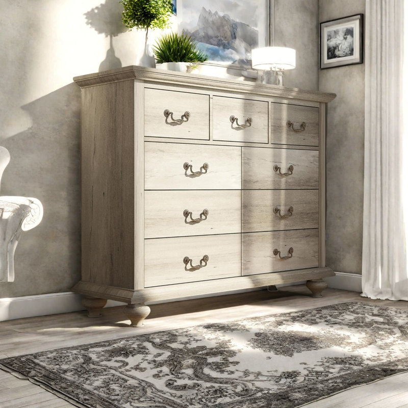 116.8cm W 9 - Drawer Chest of Drawers, Grey