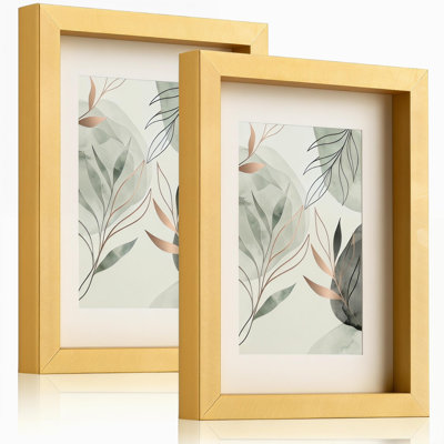 Picture Frame Set with Mat, Real Glass