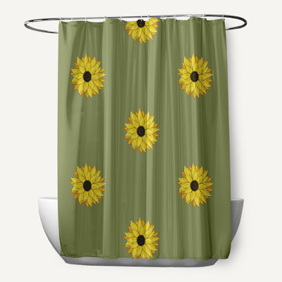 Rideau de douche simple Vieux Floral