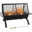 Foyer d'extérieur en acier 36 pouces avec barbecue - foyer au bois avec grille de cuisson, pare-étincelles, housse et tisonnier