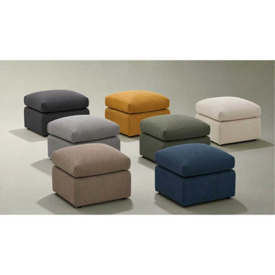 Square Corduroy Ottoman
