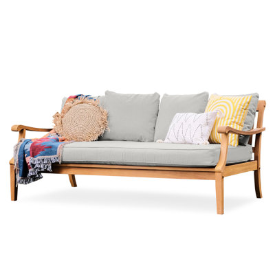 Arizona 69.5'' Wide Straight Teak Patio Daybed with Cushions