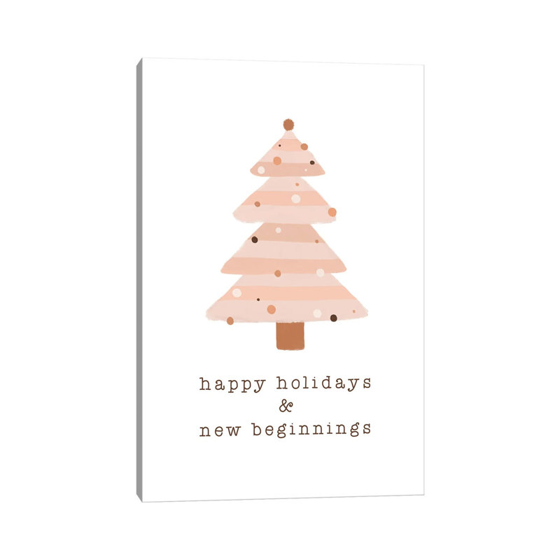 « Happy Holidays & New commencements » par Orara studio, reproduction d’art, H 26 po x l 18 po x 1,5 po, Toile tendue