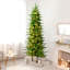 Fraser Hill Farm Carmel Pine Slim Artificial Christmas Tree with Warm White LED Lights-1987959130