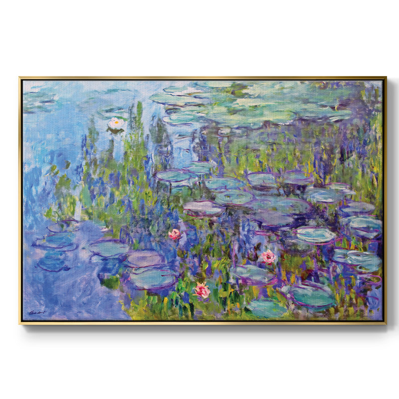 Nymphéas, 1914, impression sur toile encadrée, H 17 po x l 25 po x P 2 po, Or