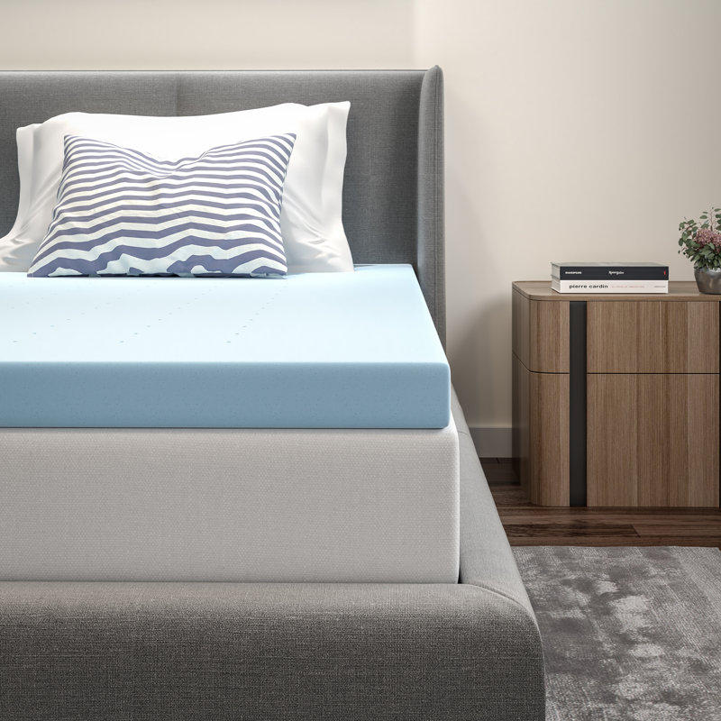 Addilynn 3" Cool Gel Infused Hypoallergenic Cooling Memory Foam Mattress Topper, Twin