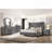 Fabric Upholstered Nightstand With 2 Drawers, Gray