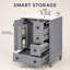 Meuble-lavabo autoportant de 61 cm de largeur avec tiroir compartimenté, rangement sur porte et comptoir en céramique-2051720360