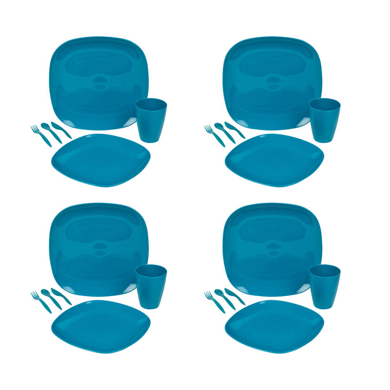 Orlanta Piece Dinnerware Set - Service for 4, Teal