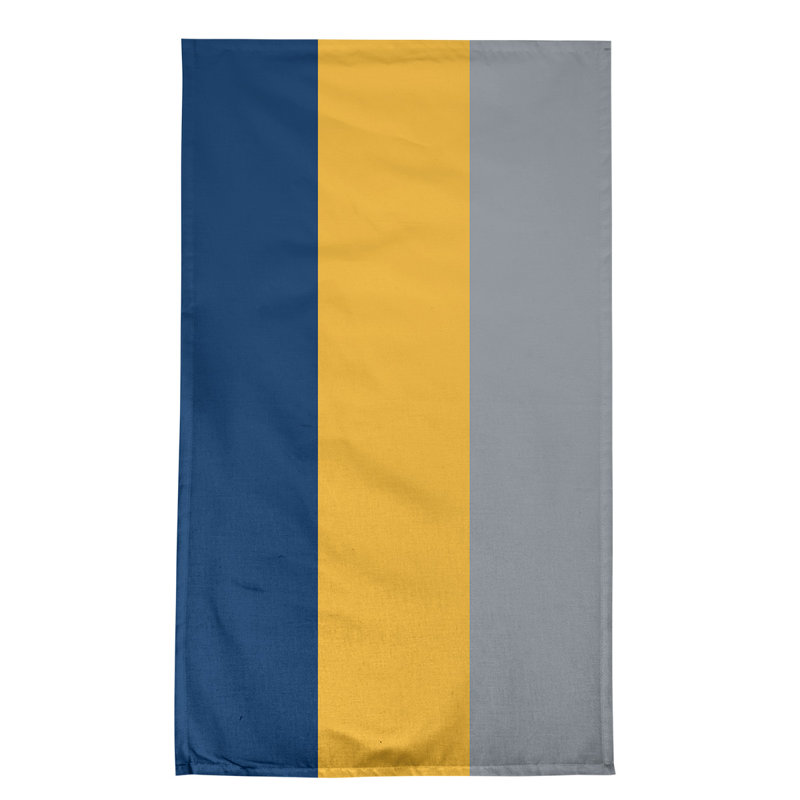 Anaheim Stripe Tea Towel Kitchen Towel, Cotton Twill, Navy Blue/Gold/Silver